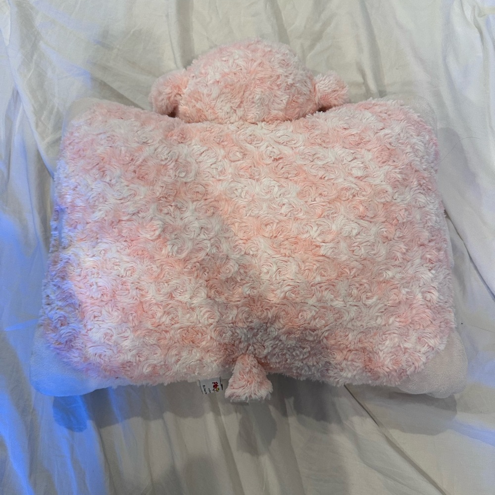 Pink and White Sheep Plush Pillow Pet